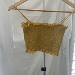 Forever 21 Mustard Smocked Camisole